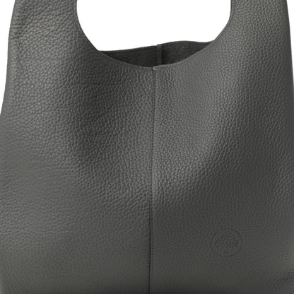 Mulberry Calfskin Heavy Grain Oversized Portobello Tote Charcoal 8 of 10