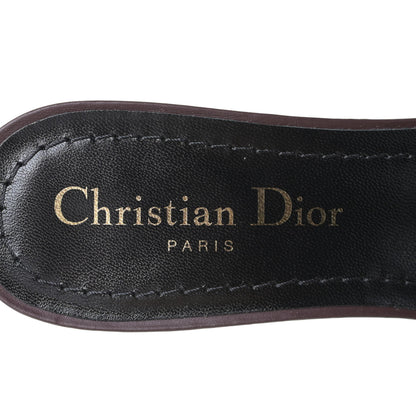 Christian Dior Cotton Embroidered Dway 50mm Slide Sandals 35.5 Deep Amaranth 6 of 6