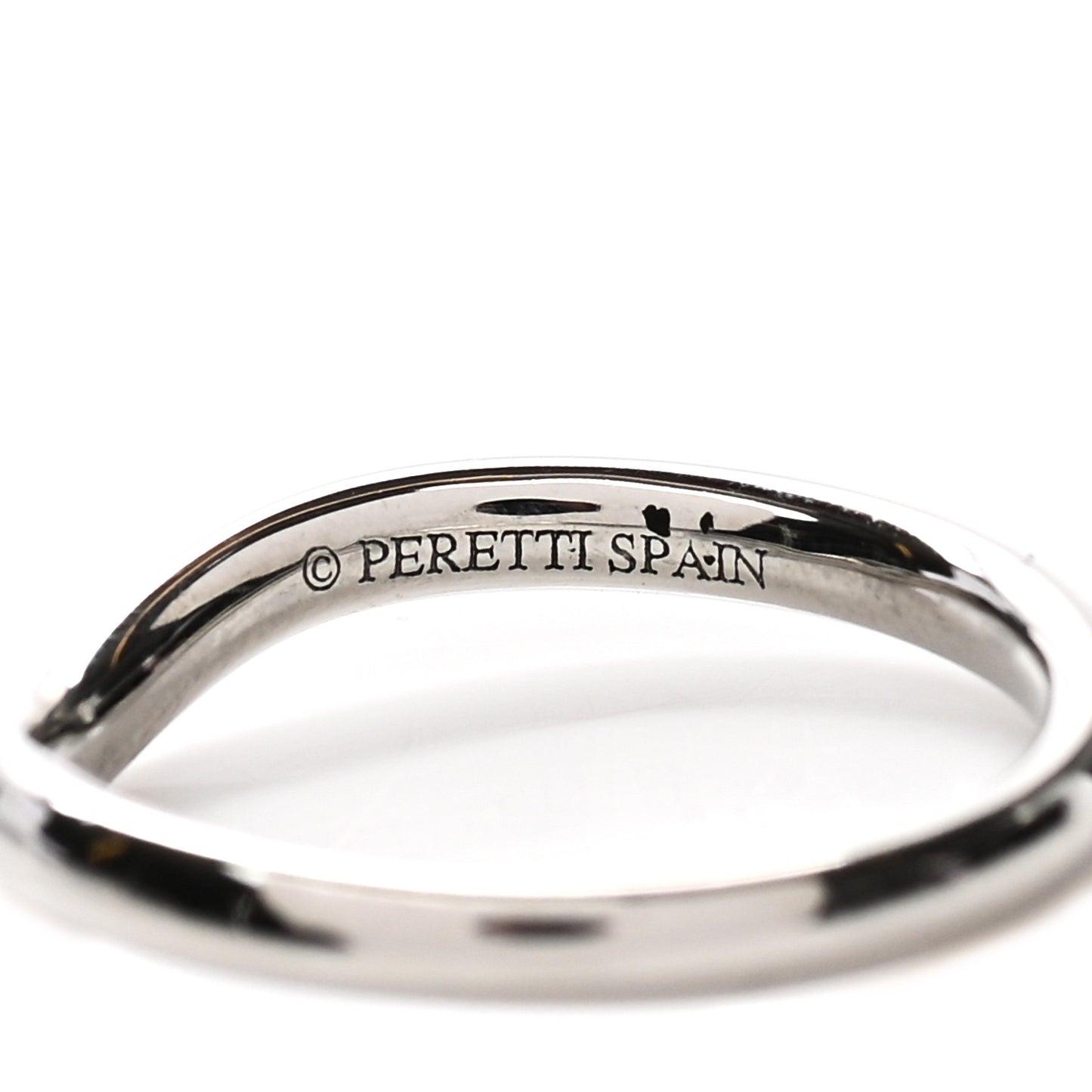 Platinum Diamond Elsa Peretti Curved Wedding Band Ring 45 3.25