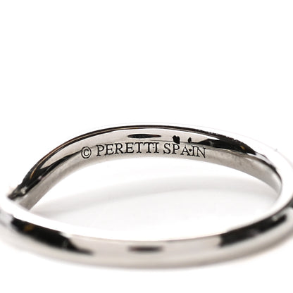 Tiffany Platinum Diamond Elsa Peretti Curved Wedding Band Ring 45 3.25 5 of 5