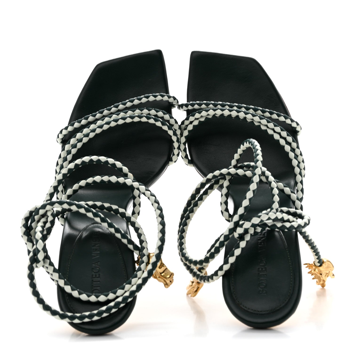 Bottega Veneta Nappa Adam Sandals 37.5 Emerald Green Glacier 2 of 12