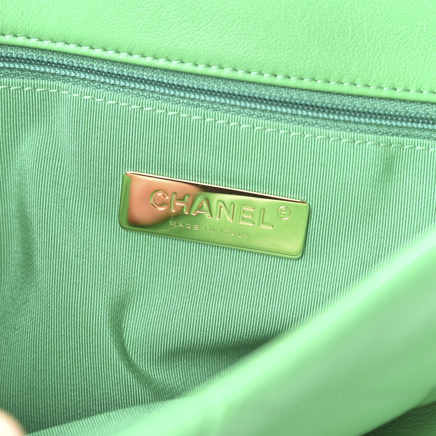 Chanel Goatskin Quilted Large 19 Flap Green 8 of 10
