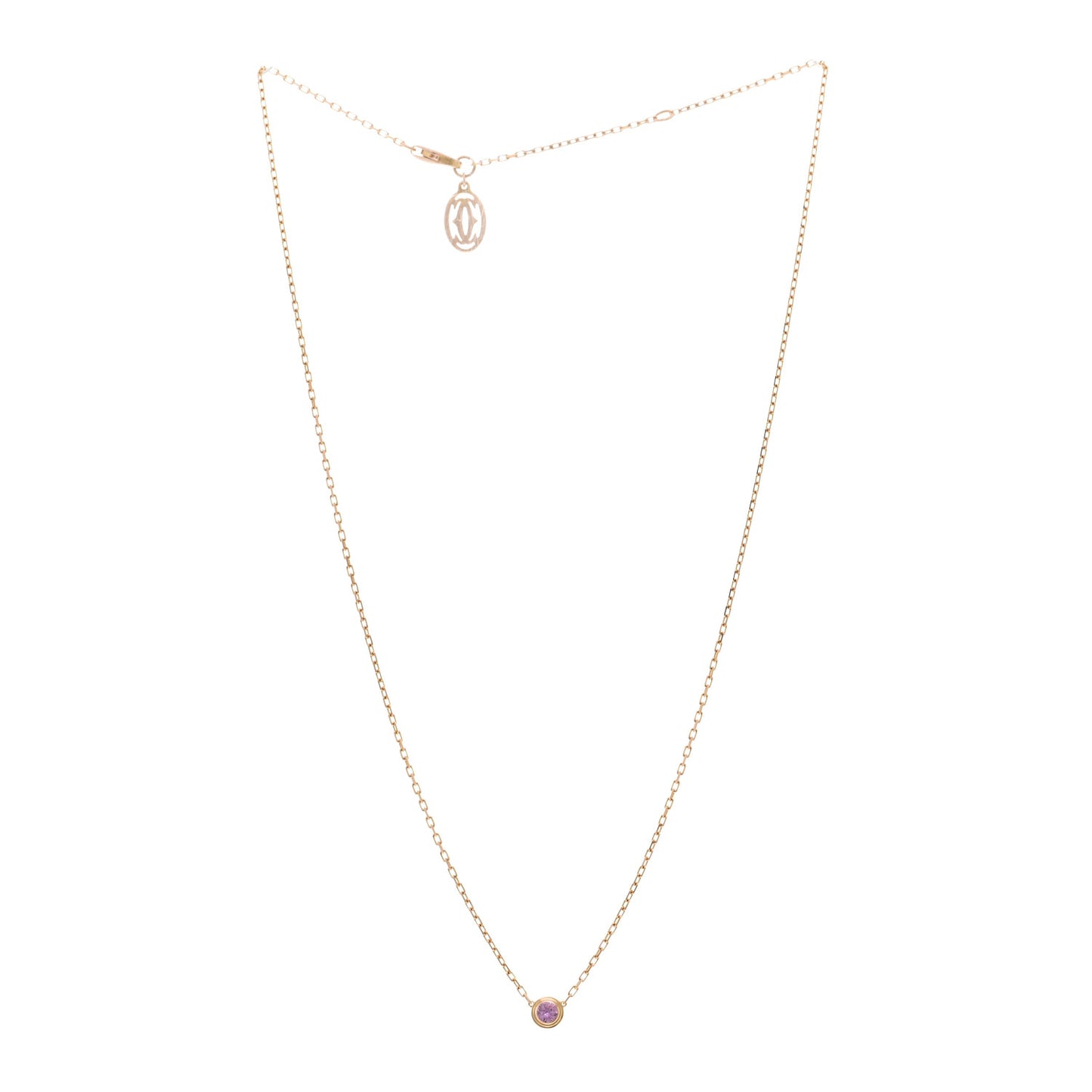 18K Pink Gold Pink Sapphire D'Amour Pendant Necklace