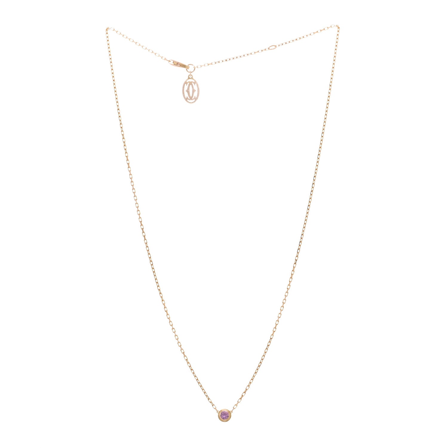 Cartier 18K Pink Gold Pink Sapphire D'Amour Pendant Necklace 3 of 4