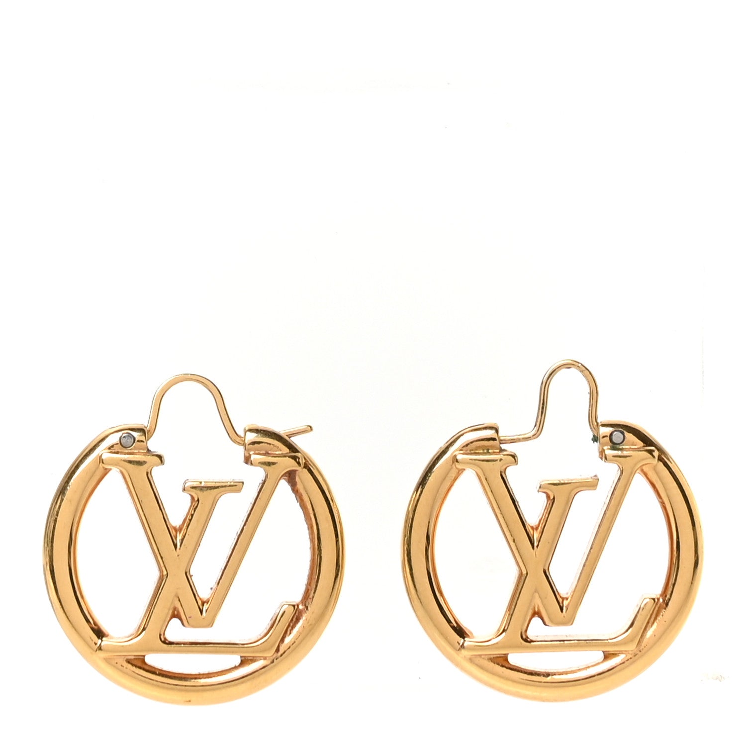 Louis Vuitton Metal Small Louise Hoop Earrings Gold 1 of 4