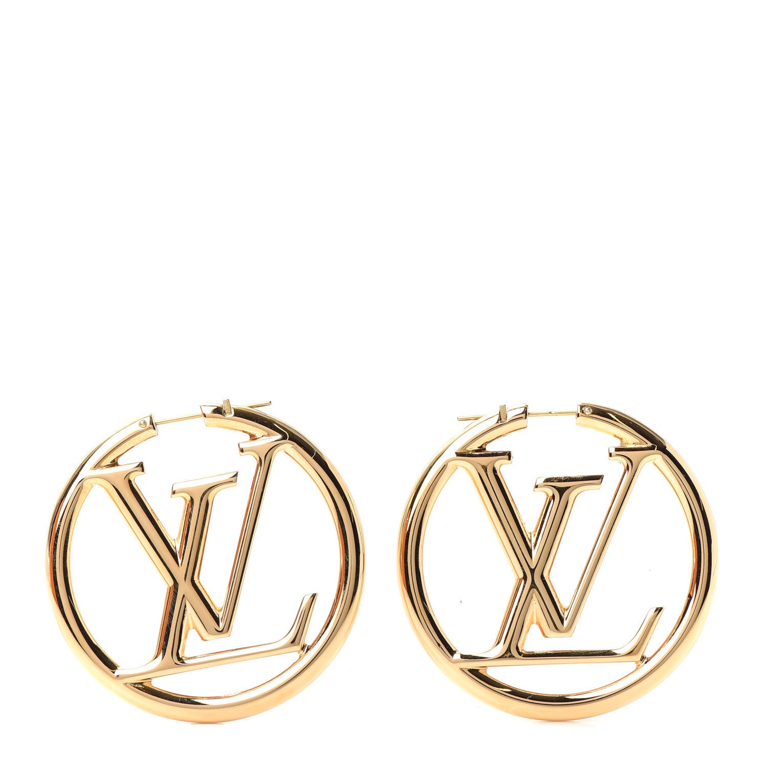 Louis Vuitton Metal Louise Hoop Earrings Gold 1 of 5