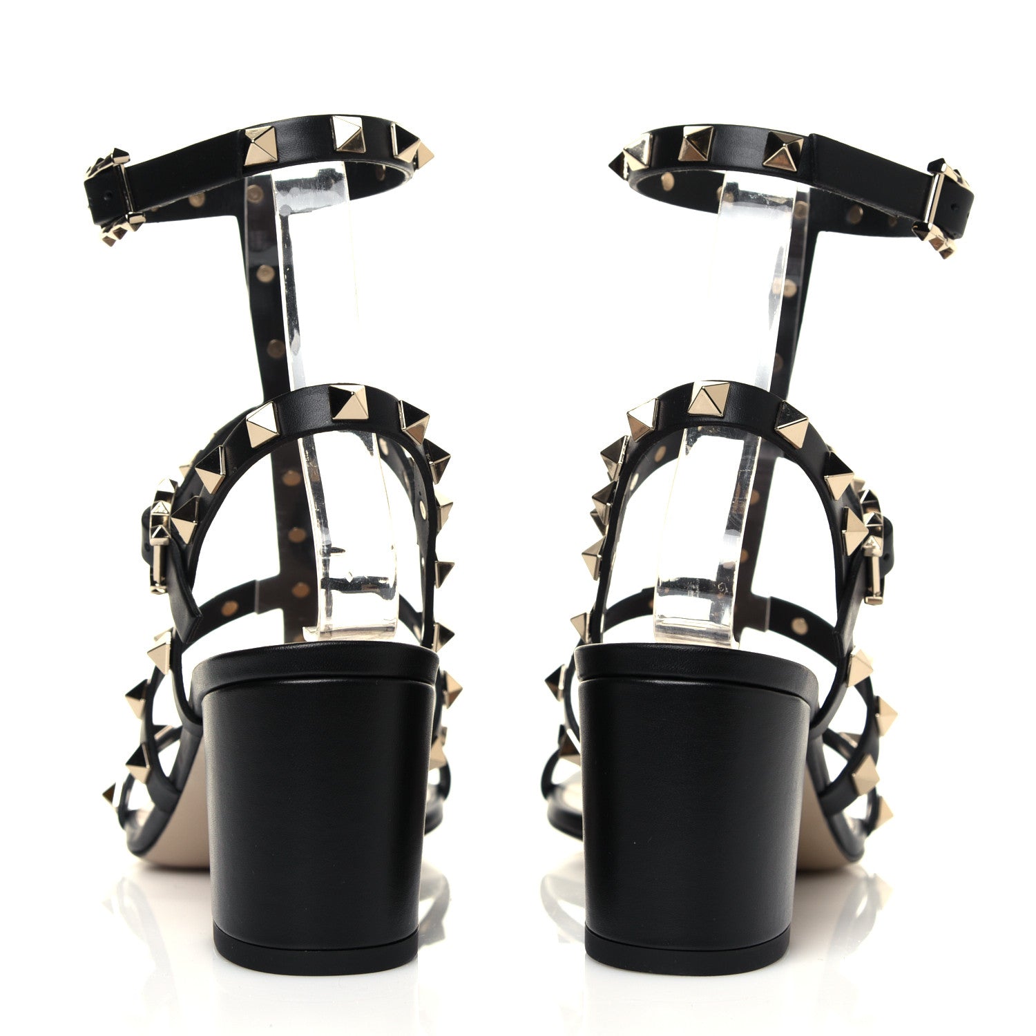 Valentino Garavani Calfskin Rockstud 60mm City Sandals 37 Black 5 of 6