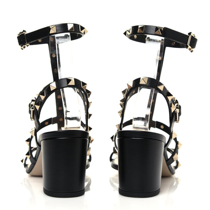 Valentino Garavani Calfskin Rockstud 60mm City Sandals 37 Black 5 of 6