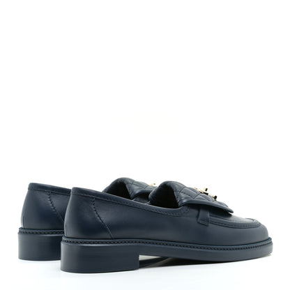 Chanel Lambskin Quilted CC Turnlock Loafers 40 Navy 4 of 9