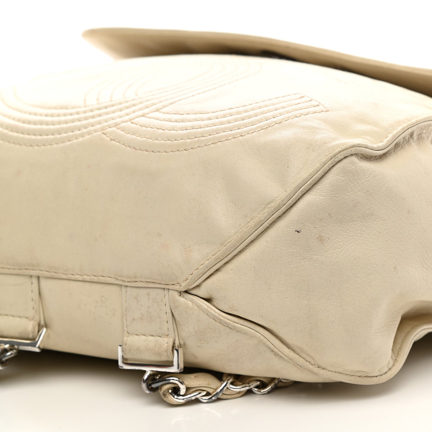 Lambskin CC Flap Backpack White