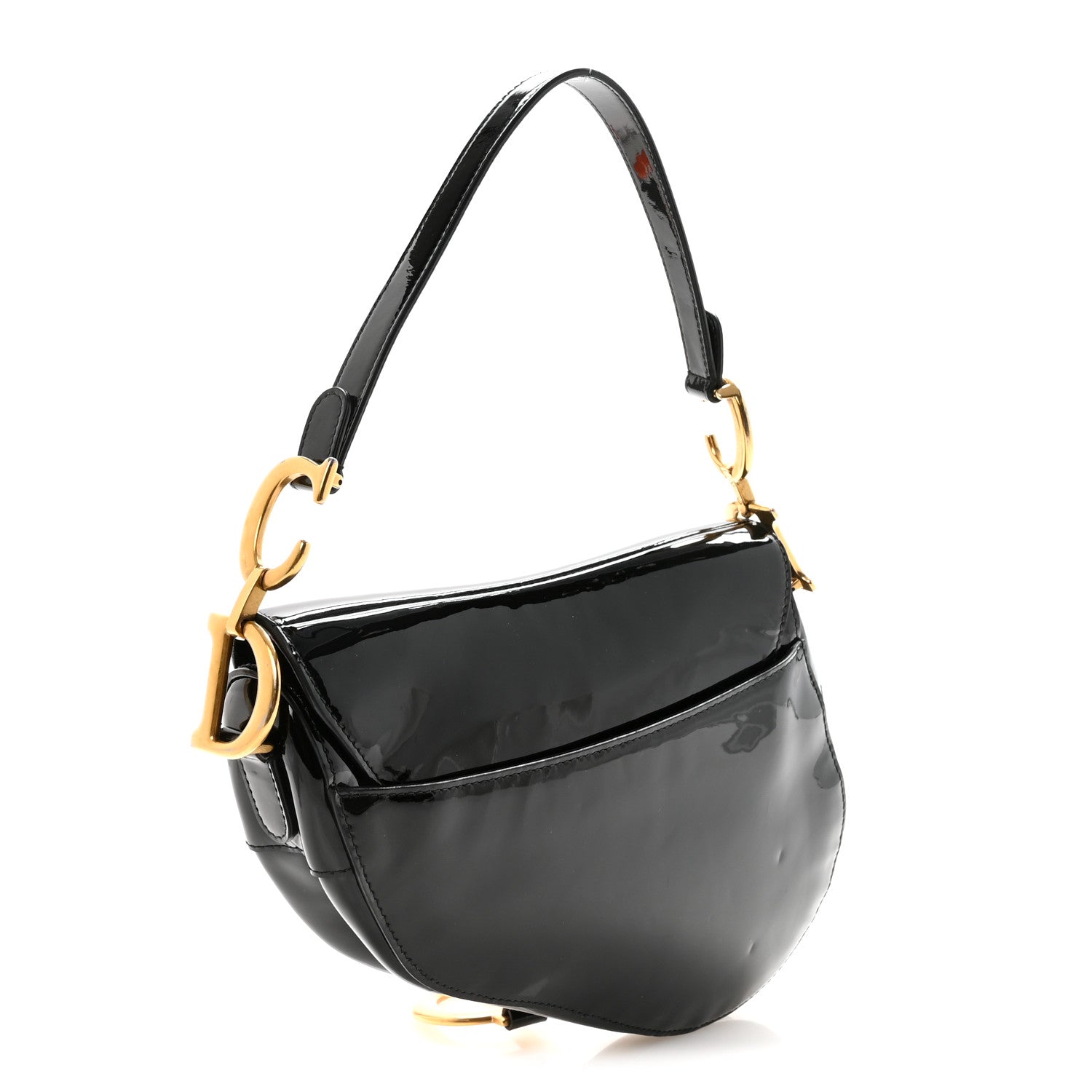 Christian Dior Patent Saddle Bag Black 1876868 – FASHIONPHILE