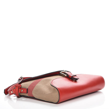 Burberry Canvas House Check Small Henham Crossbody Cadmium Red 4 of 9