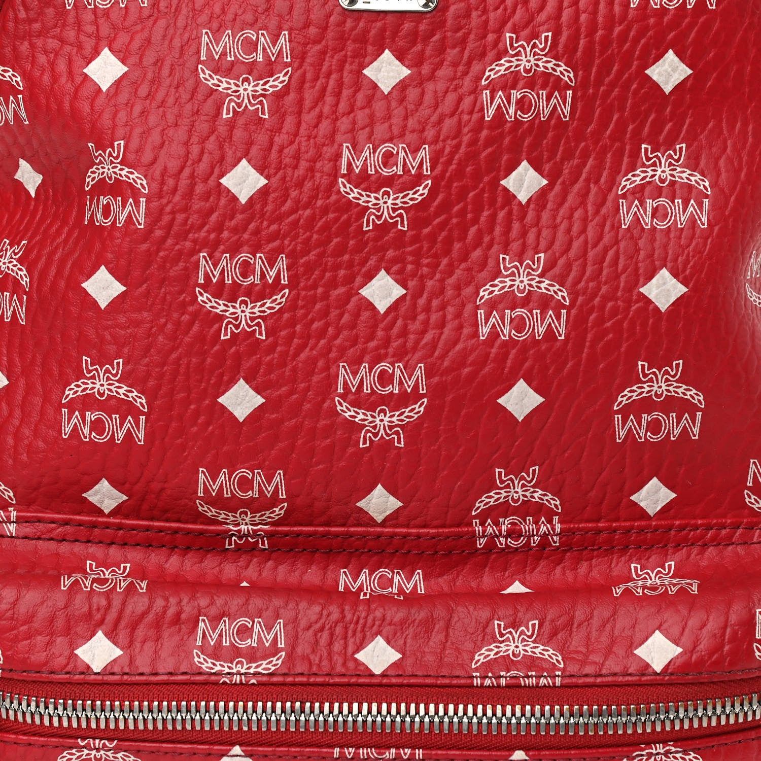 MCM Visetos Medium Stark Backpack Red White 8 of 18