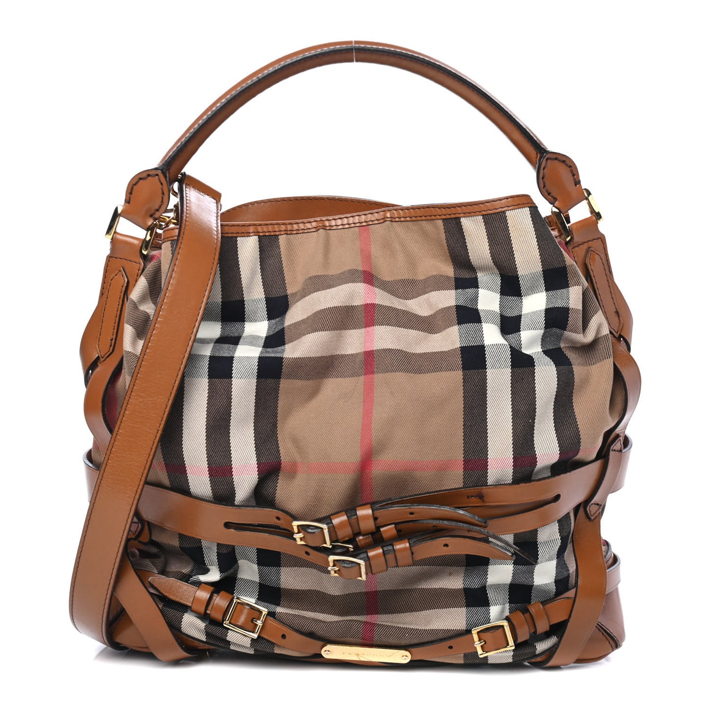 House Check Bridle Calfskin Medium Gosford Hobo Tan