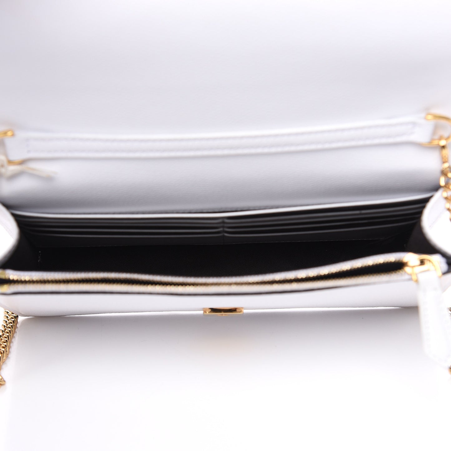 Vitello Cruise F is Fendi FF 1974 Embossed Medium Envelope Wallet On Chain Optical White Maya Black