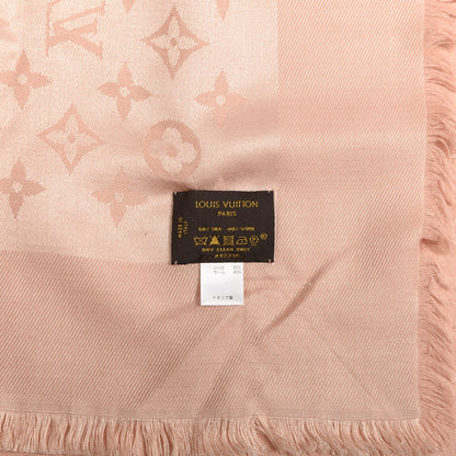 Louis Vuitton Silk Wool Monogram Shawl Rose 2 of 4