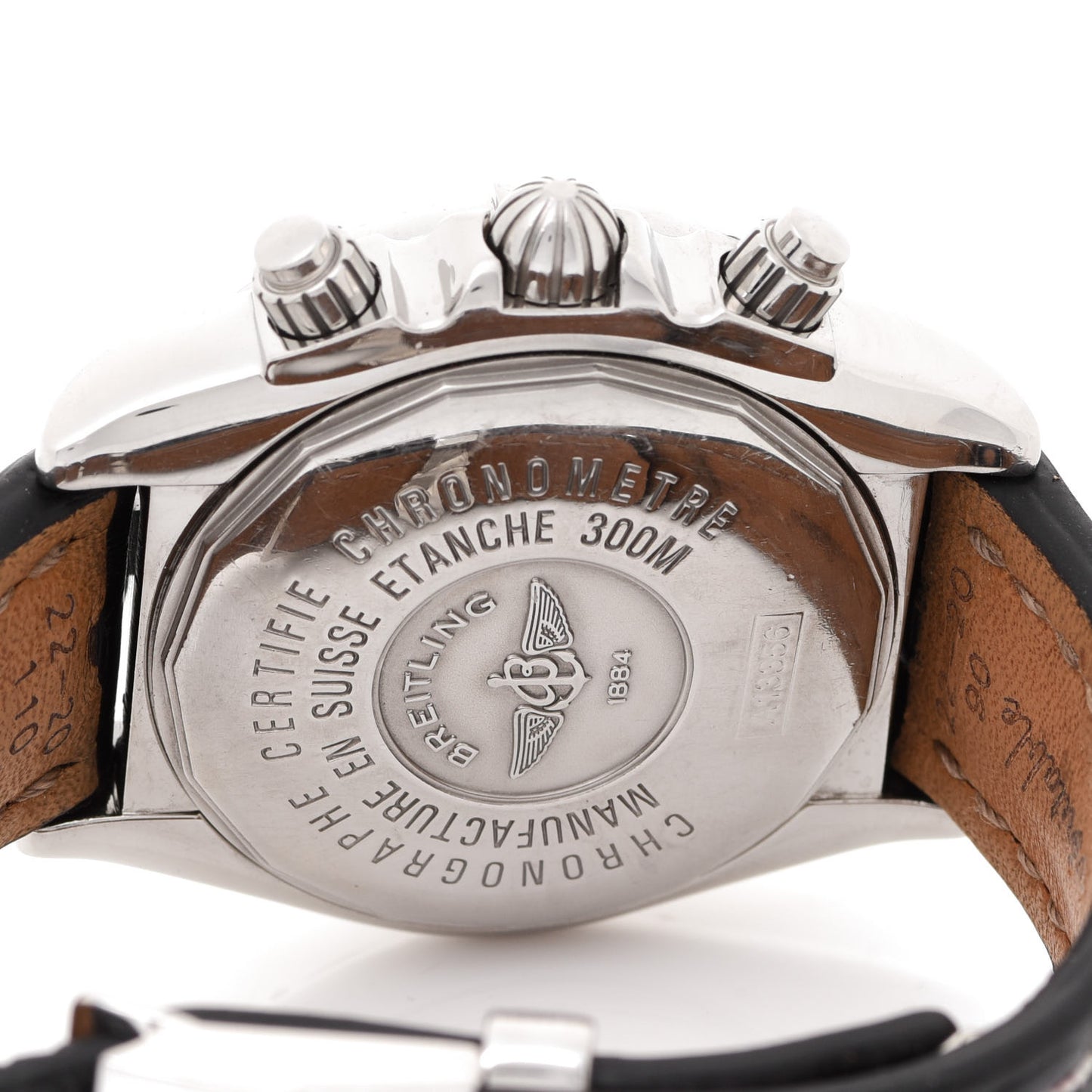 Stainless Steel Alligator 44mm Chronomat Evolution Automatic Watch Black A13356