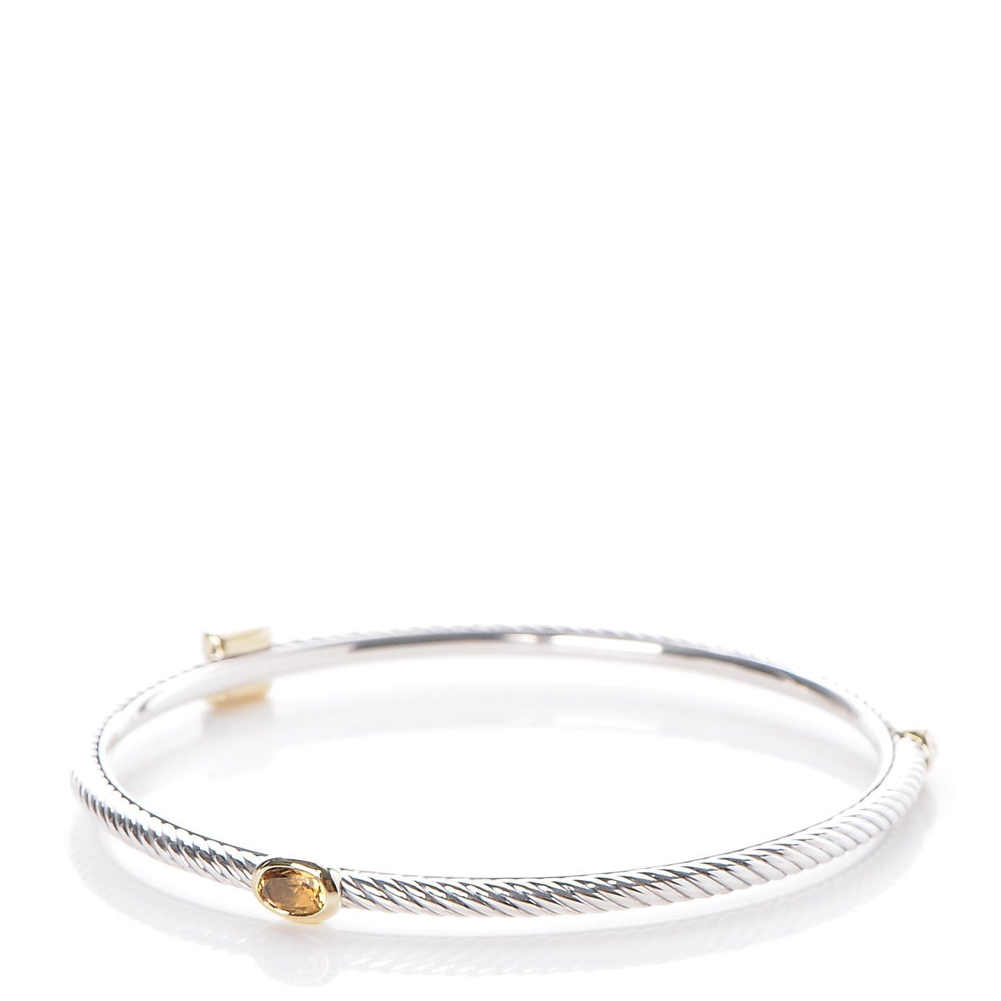 Sterling Silver 18K Gold Citrine 3mm Color Classics Three Station Bangle