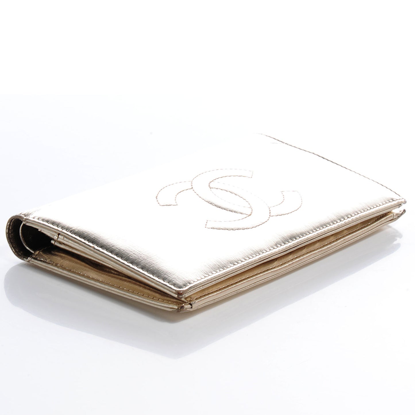 Calfskin Yen Wallet Metallic