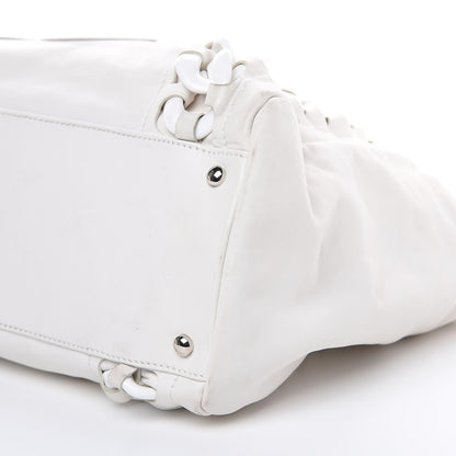 Chanel Calfskin Modern Chain Rhodoid East West Tote White 9 of 20