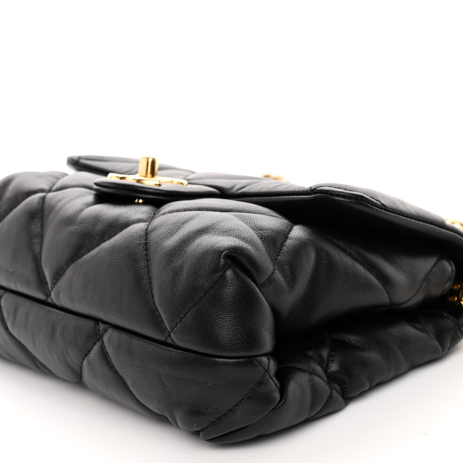Chanel Lambskin Quilted Small Chain Top Handle Flap Black 9 of 10