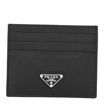 Prada Saffiano Triangle Card Case Black 1 of 8