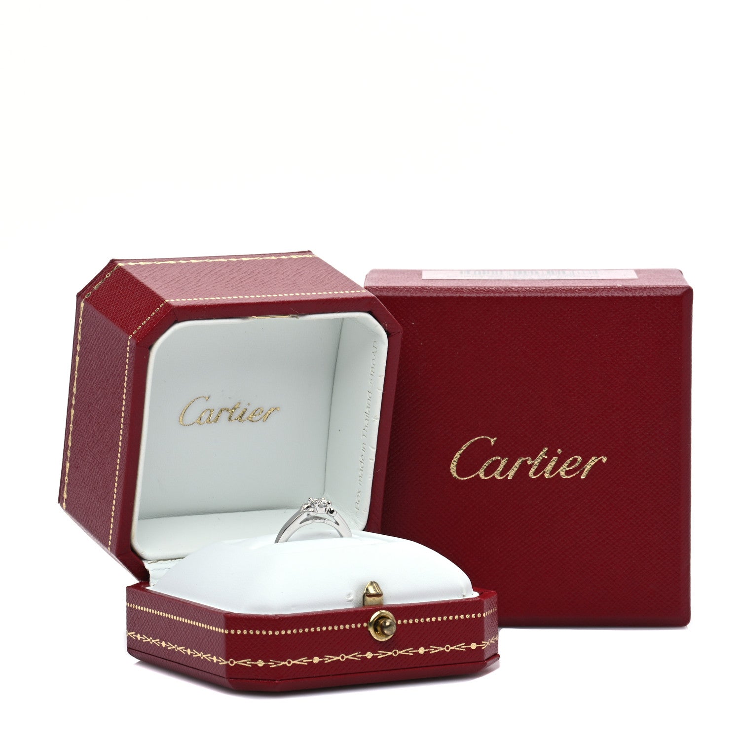 Cartier Platinum Diamond .21ct Ballerine Solitaire Engagement Ring 51 5.75 6 of 6