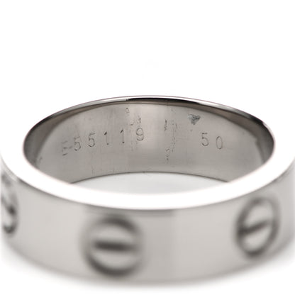 Cartier 18K White Gold 5.5mm LOVE Ring 50 5.25 6 of 6