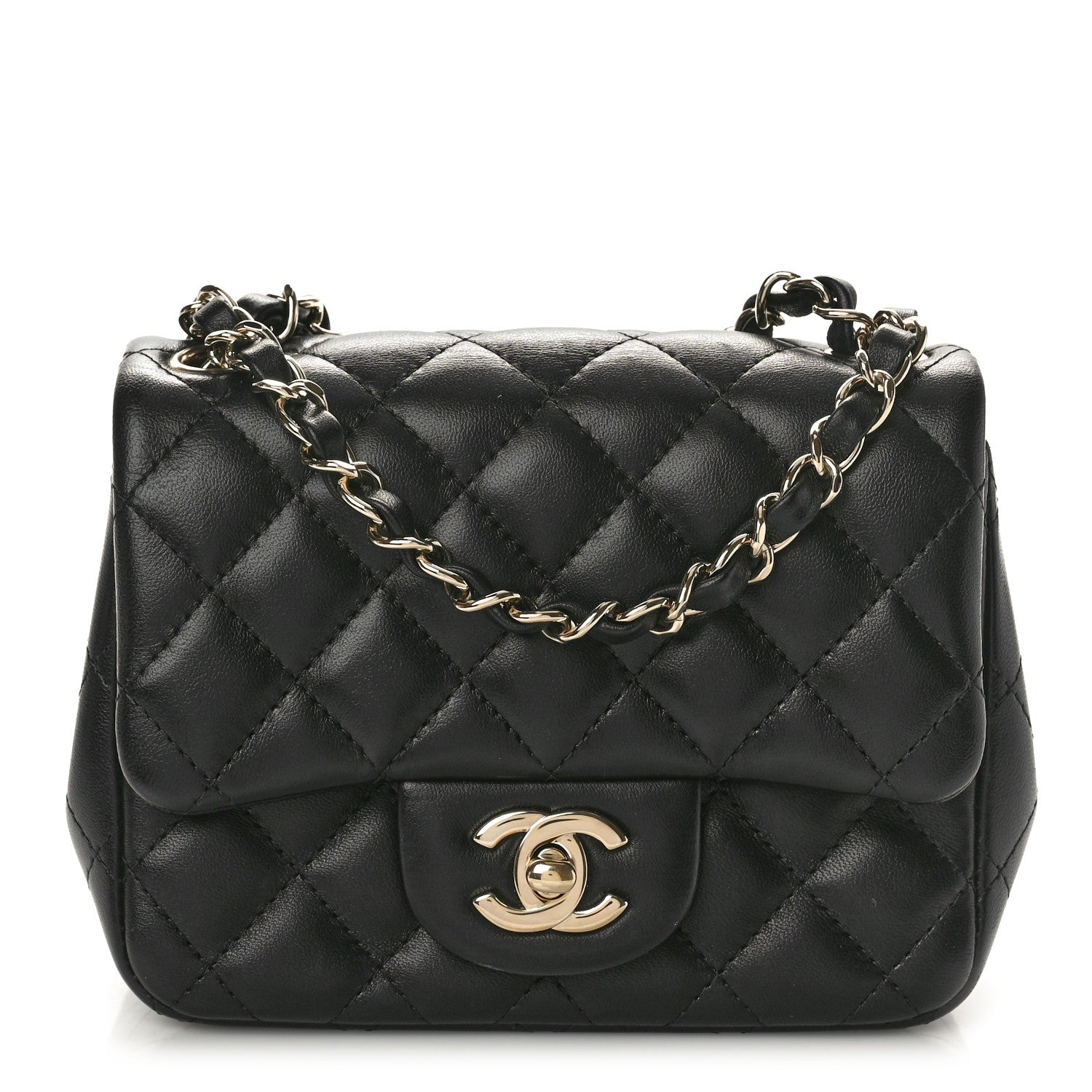 Chanel Lambskin Quilted Mini Square Flap Black 1 of 10