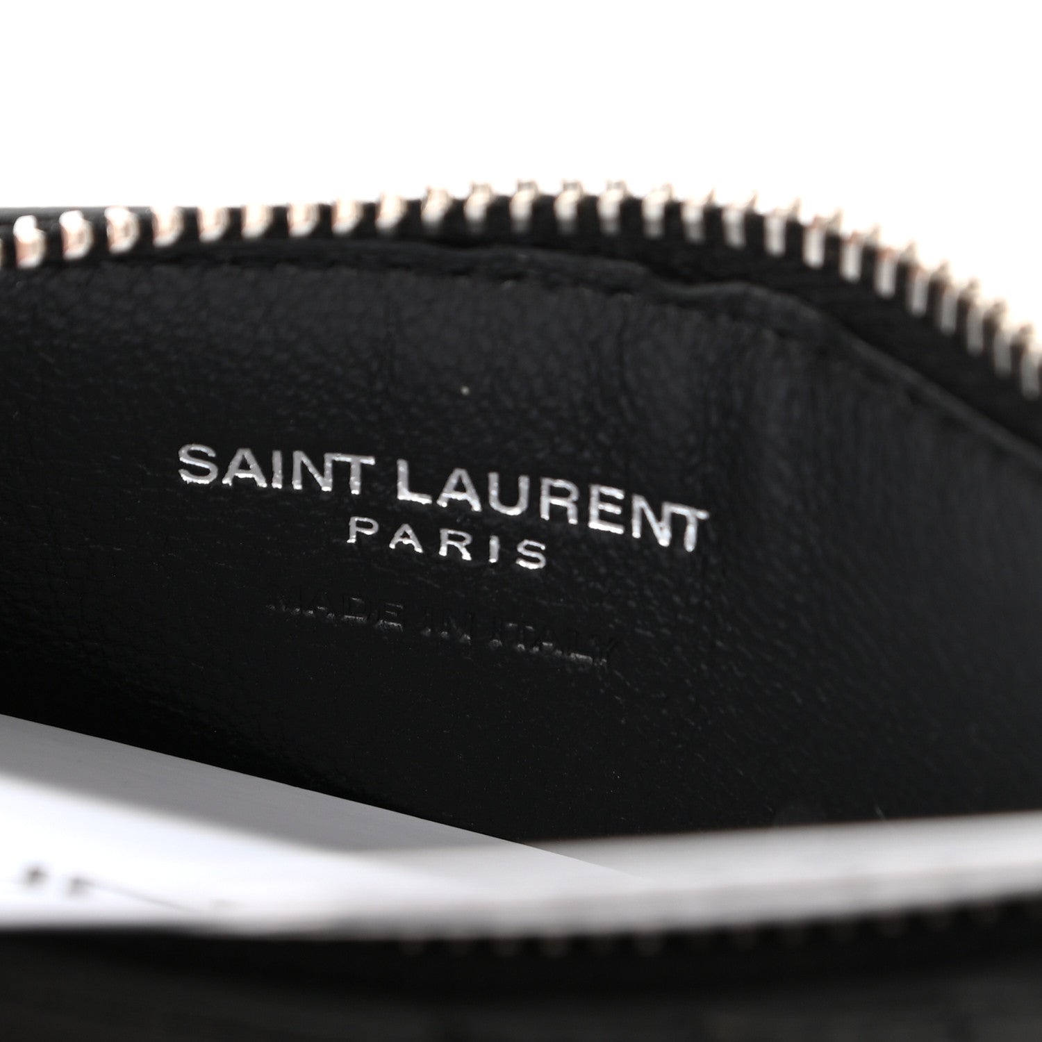 Saint Laurent Calfskin Eclair Fragments Studded Zip Pouch Card Holder Black 5 of 6