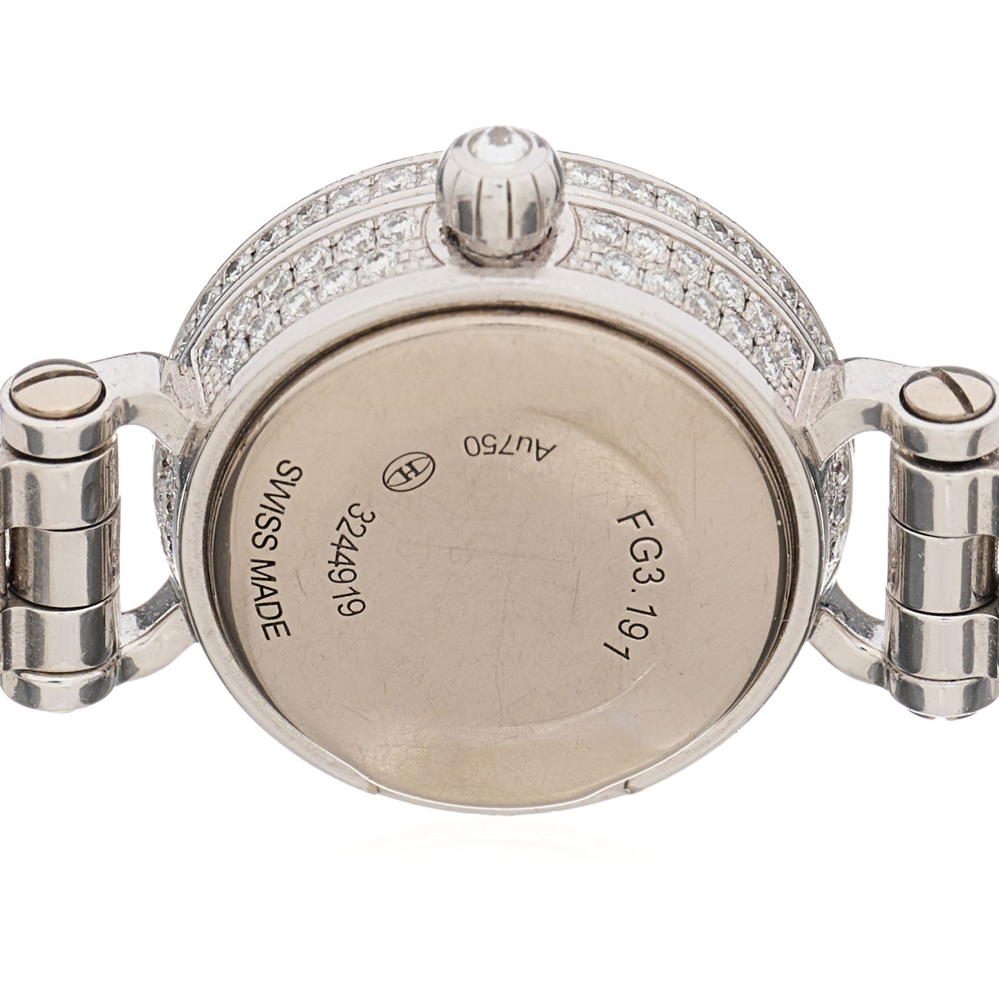 18K White Gold Diamond Pave 16mm Faubourg Quartz Watch