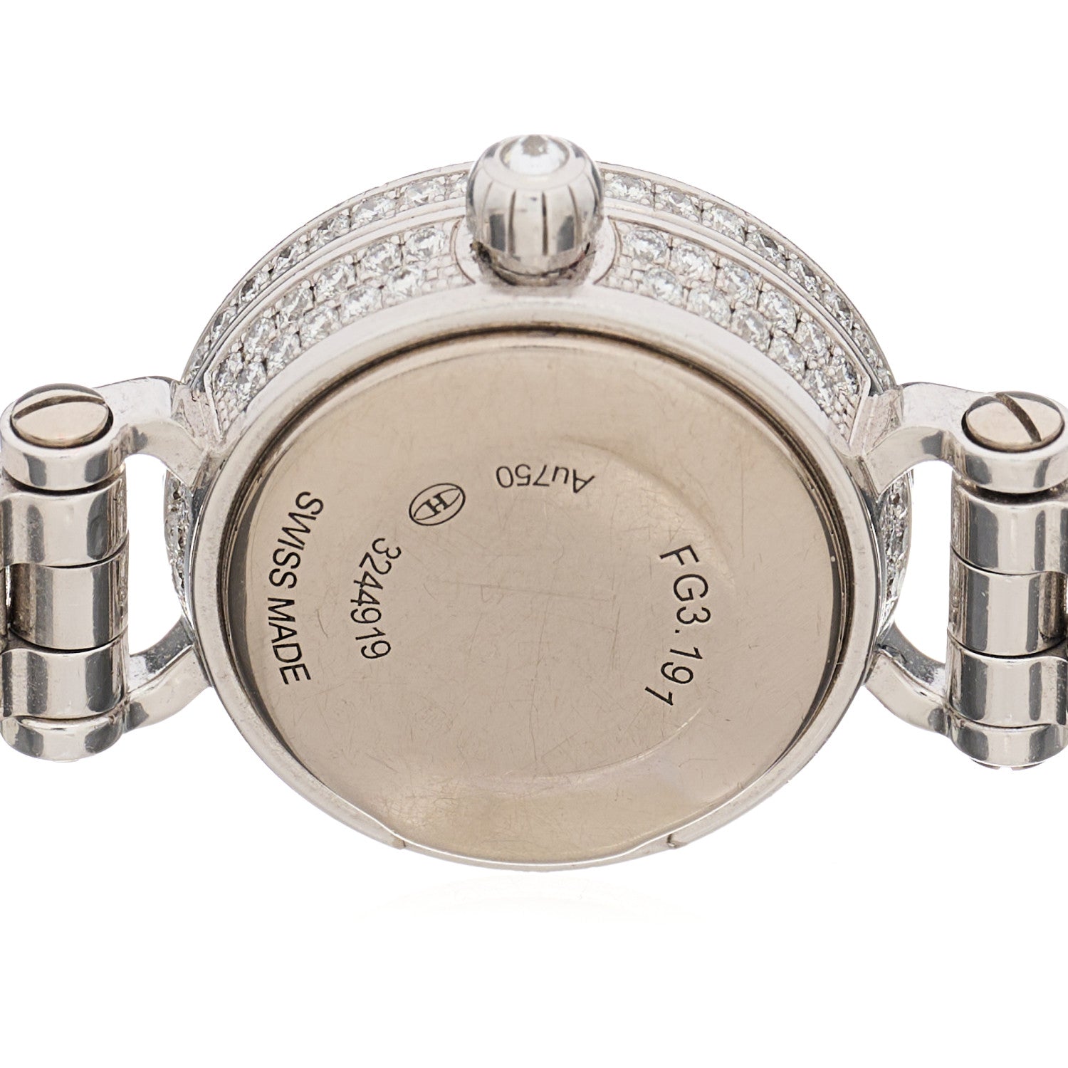 Hermes 18K White Gold Diamond Pave 16mm Faubourg Quartz Watch 4 of 5