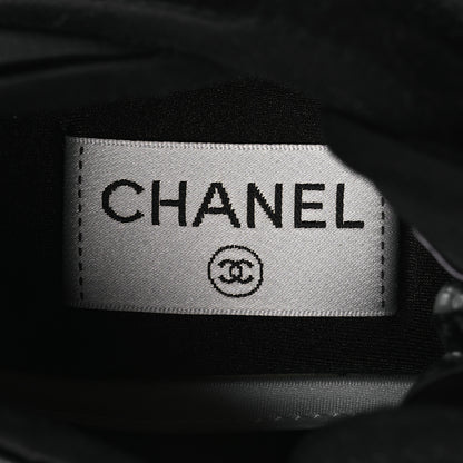 Chanel Velvet Calfskin Mixed Fibers CC Sneakers 37 Black 9 of 10