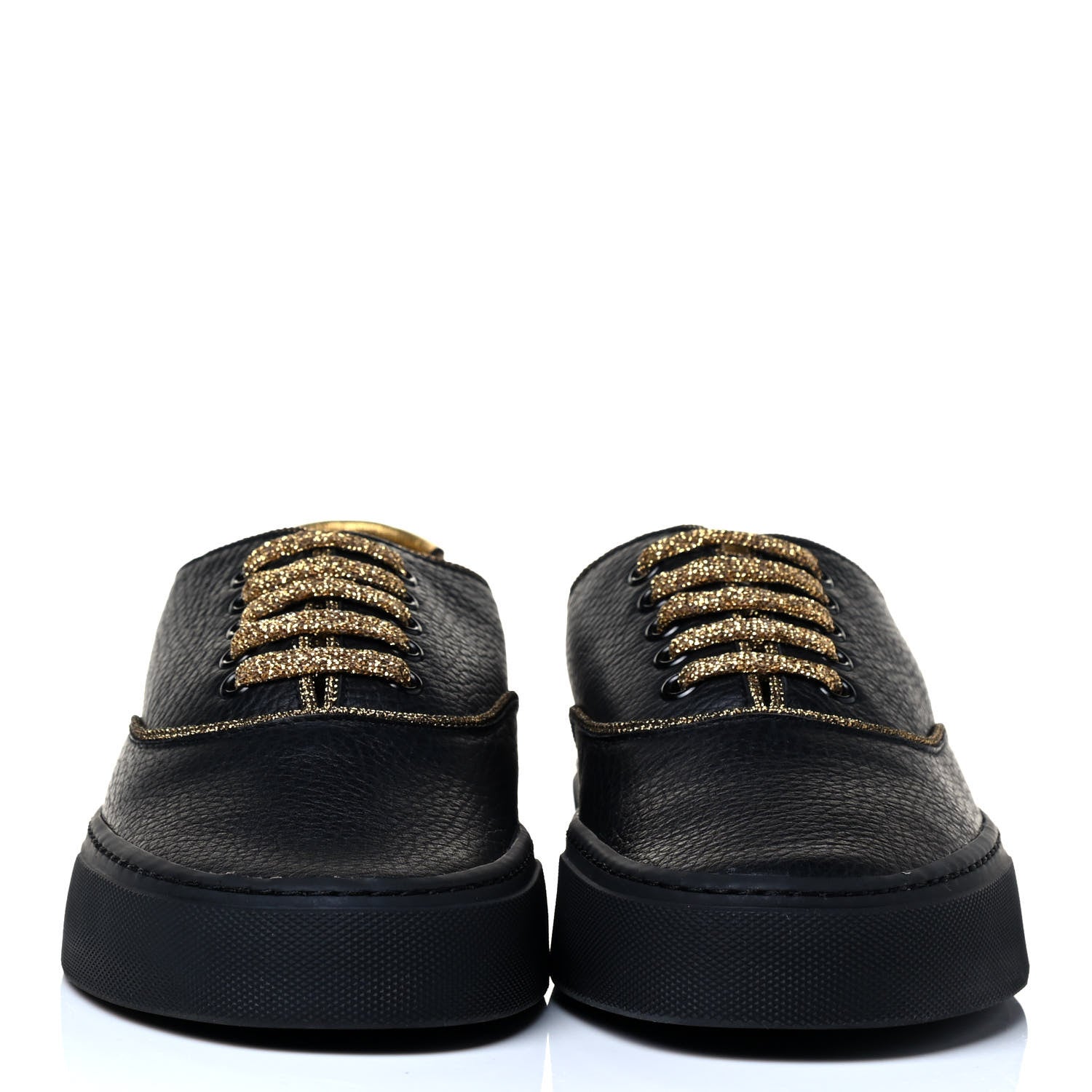 Saint Laurent Nappa Venice Sneakers 39.5 Black Gold 2 of 5