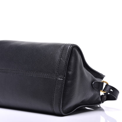 Alexander McQueen Pebbled Calfskin Small Skull Padlock Zip Around Tote Black 10 of 13