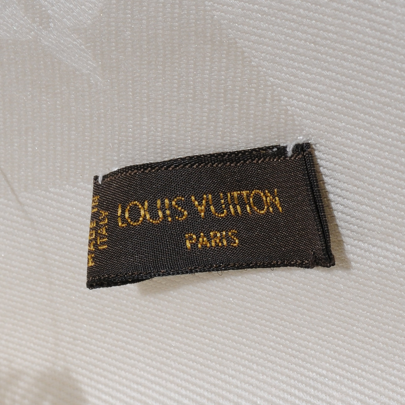 Silk Wool Monogram Shawl White