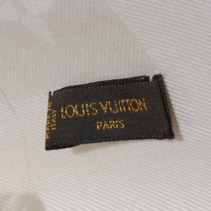 Louis Vuitton Silk Wool Monogram Shawl White 7 of 7