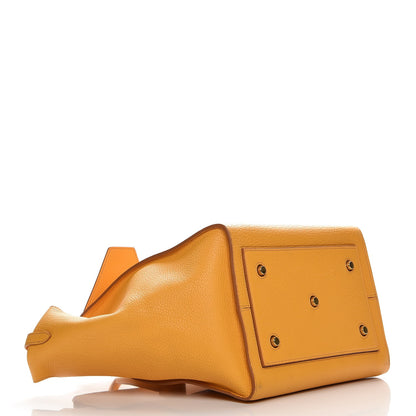 Celine Crisped Calfskin Small Tie Knot Tote Saffron 5 of 11