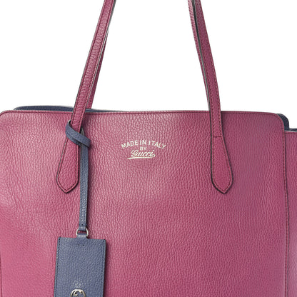 Gucci Dollar Calfskin Medium Swing Tote Peonia Flower Washed Blue 7 of 9