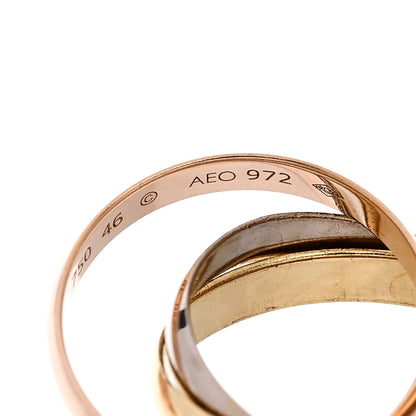 Cartier 18K Pink Yellow White Gold Small Trinity Ring 46 3.75 5 of 6
