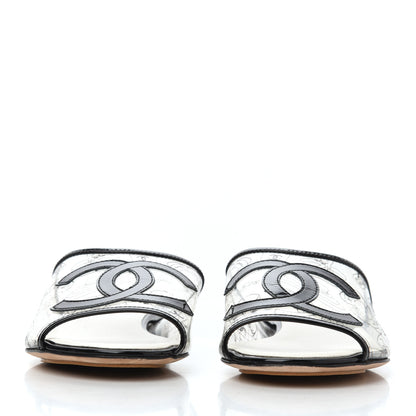 Chanel Patent PVC CC Sandal Mule 37 Black 3 of 32