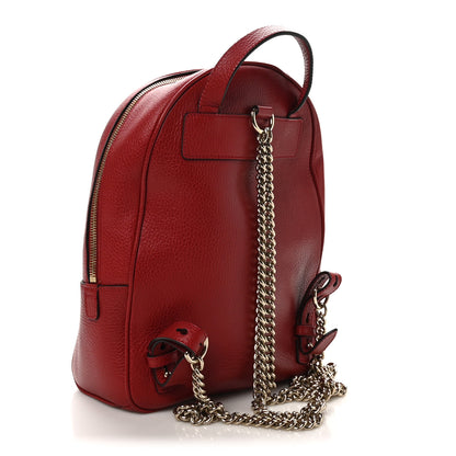 Gucci Pebbled Calfskin Soho Chain Backpack Hibiscus Red 3 of 10