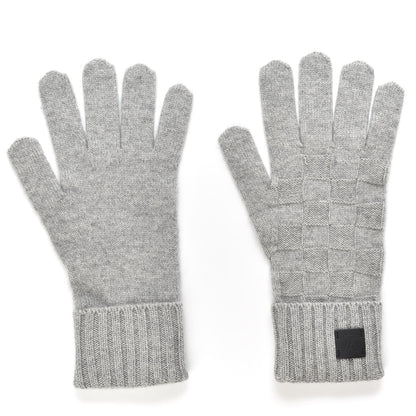 Louis Vuitton Cashmere Damier Helsinki Gloves Light Grey 2 of 4
