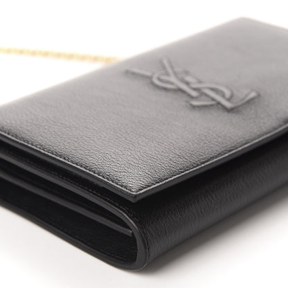 Saint Laurent Calfskin Monogram Belle de Jour Chain Clutch Black 6 of 11