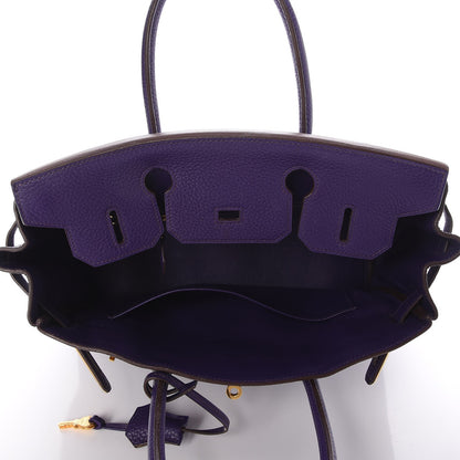 Hermes Taurillon Clemence Birkin 30 Iris 30 of 33