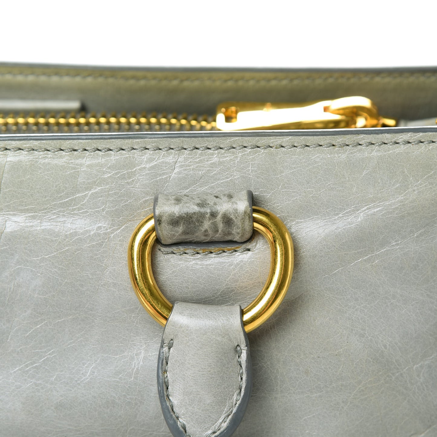Vitello Shine Top Handle Satchel Nube