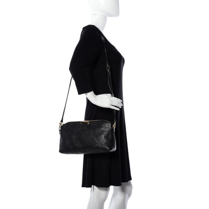 Burberry Signature Grain Calfskin Check Embossed Small Chichester Crossbody Clutch Bag Black 2 of 9