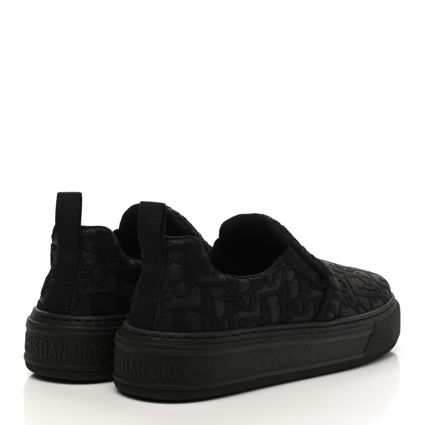 Shiny Technical Fabric Oblique Embroidered Womens Solar Slip On Sneakers 36.5 Black