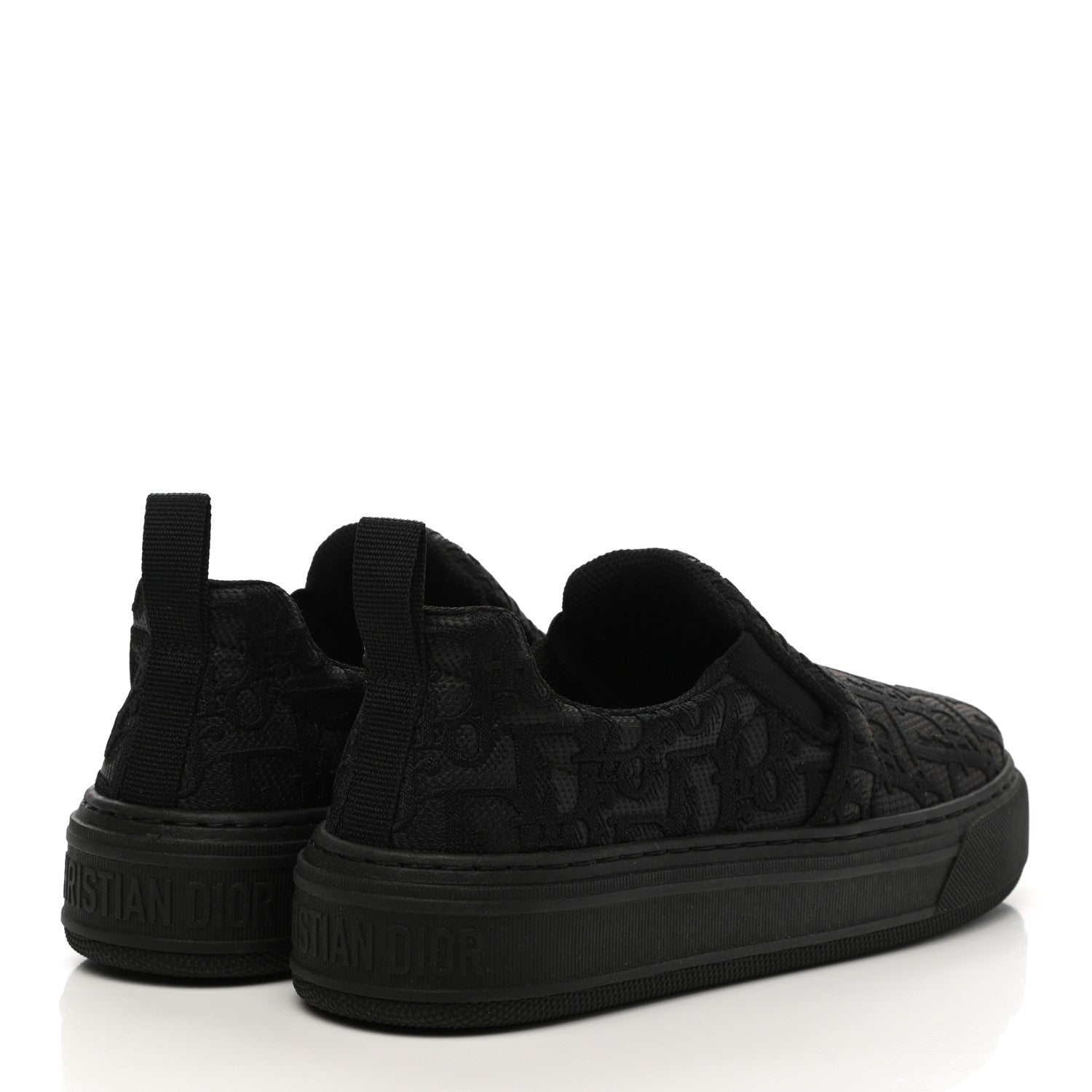Christian Dior Shiny Technical Fabric Oblique Embroidered Womens Solar Slip On Sneakers 36.5 Black 4 of 8