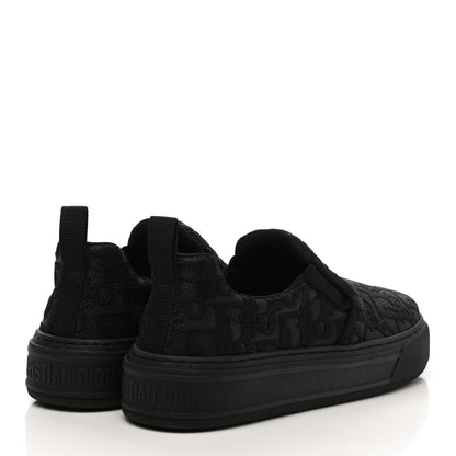 Christian Dior Shiny Technical Fabric Oblique Embroidered Womens Solar Slip On Sneakers 36.5 Black 4 of 8